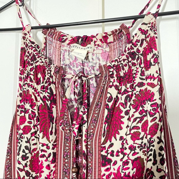 Artisan NY Boho Floral Print Tiered Maxi Dress size 6 - Picture 8 of 12